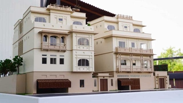 Sawai viilas by Akshat Group — low rise residential architectural scale model by RD Models