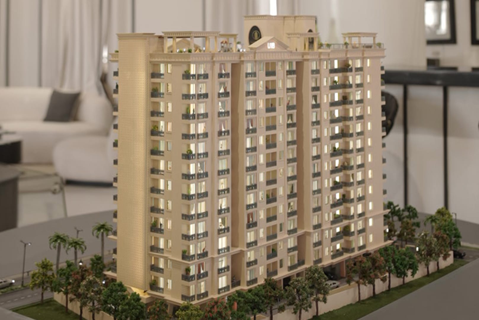 Unicorn's The Status — high rise residential architectural scale model by RD Models